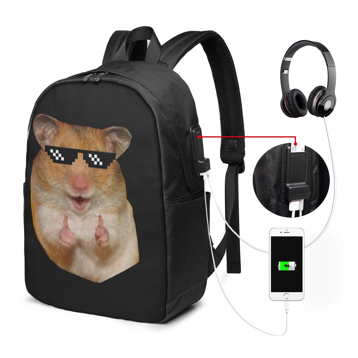 حقيبة ظهر مضحكة على شكل هامستر - مراجعة Laptop Bag وسعره