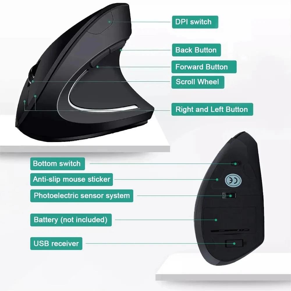 ماوس عمودي مريح USB 2.4 جيجا ه - مراجعة Laptop Mouse وسعره