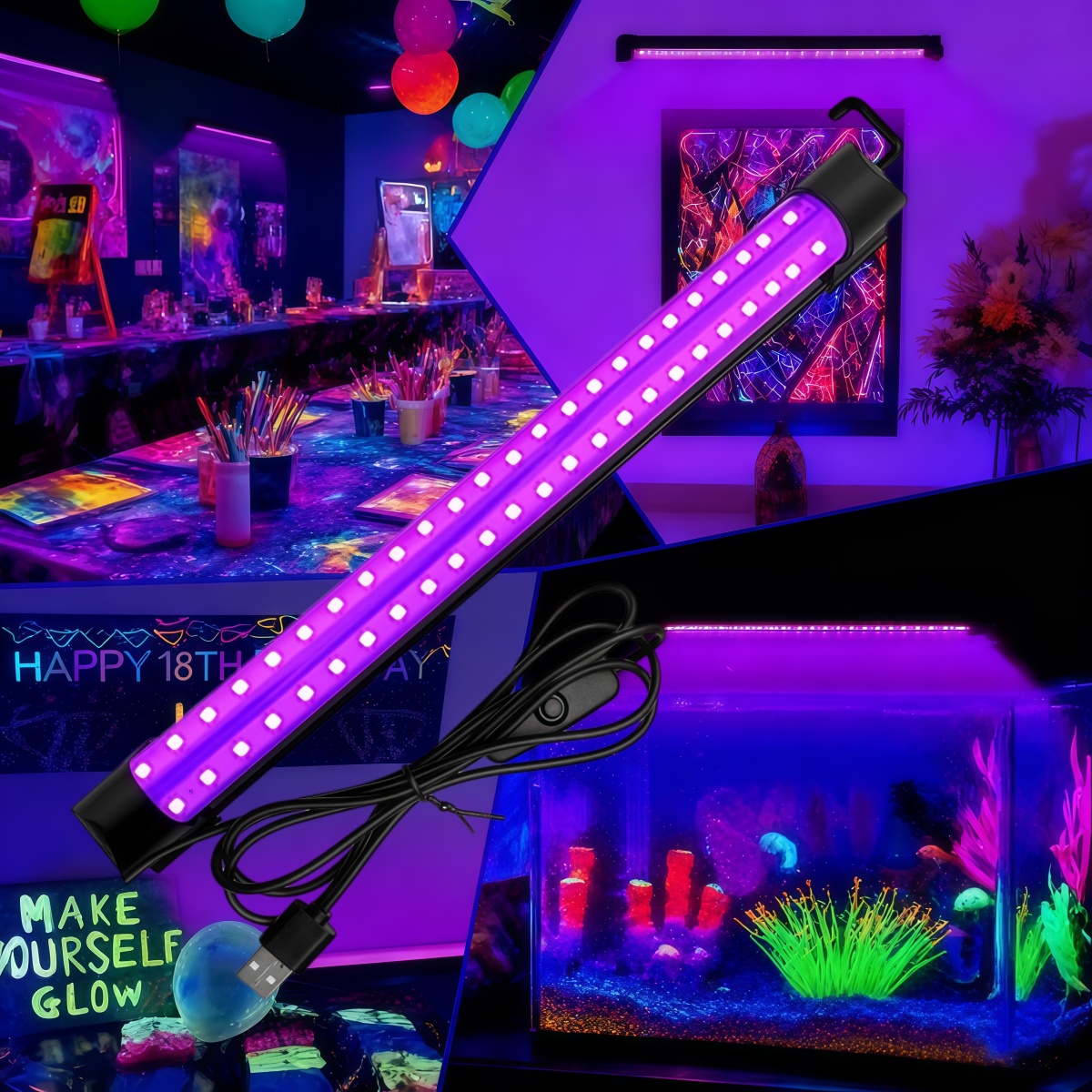 أنبوب إضاءة أسود 5 واط/10 واط، - مراجعة Usb Hub وسعره