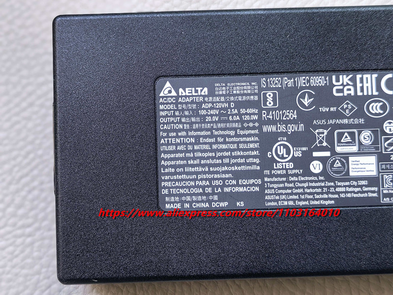 محول طاقة أصلي من دلتا ADP-120 - مراجعة Laptop Charger وسعره