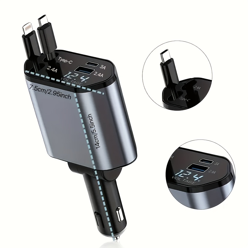 شاحن سيارة سريع 4 في 1، 180 در - مراجعة Usb C Hub وسعره