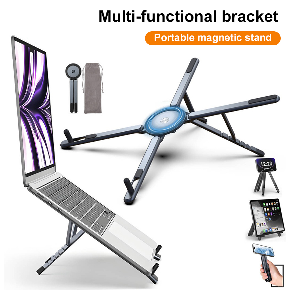 حامل هاتف مغناطيسي محمول وعصا  - مراجعة Laptop Stand وسعره